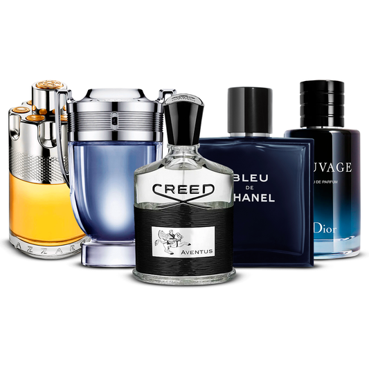 Set de 5 Perfumes – Azzaro Wanted, Invictus, Creed Aventus, Bleu de Chanel i Sauvage [100 ml cada uno]