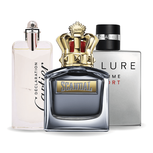 Set de 3 Perfumes | Allure Homme Sports, Jean Paul Gaultier Scandal, Cartier Declaration 100 ml