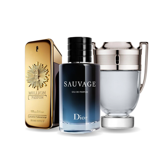Set de 3 Perfumes | Paco Rabanne ONE MILLION, Dior SAUVAGE, Paco Rabanne INVICTUS 100 ml