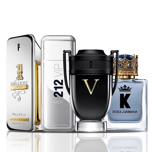 Set de 4 Perfumes | 1 Million Lucky + 212 VIP Men + Invictus Victory + Dolce & Gabbana K 100 ml